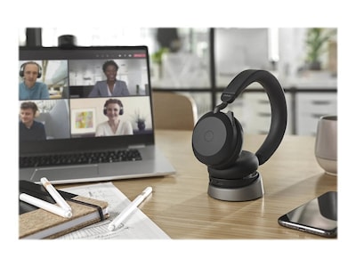 jabra Evolve2 75 Wireless Noise Canceling Bluetooth Stereo Mobile On Ear Headset, USB-A, Black (27599-989-989)