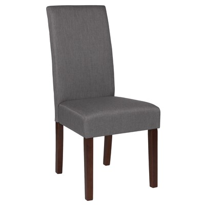 Flash Furniture Greenwich Series Midcentury Fabric Parsons Dining Chair, Light Gray, 4/Pack (4QYA379061LGY)