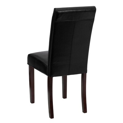 Flash Furniture Contemporary LeatherSoft Parsons Dining Chair, Black, 6/Pack (6BT350BKLEA023)