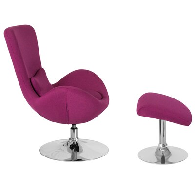 Flash Furniture Egg Series Fabric Reception Chair with Ottoman, Magenta (CH162430COMGFAB)