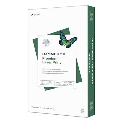 Hammermill Premium Laser Print 8.5 x 14 Multipurpose Paper, 24 lbs., 98 Brightness, 500 Sheets/Rea