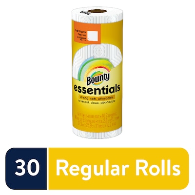 Bounty Essentials Full Sheet Paper Towels, 2-ply, 40 Sheets/Roll, 30 Rolls/Pack (74657)
