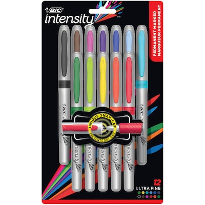 BIC Intensity Permanent Markers, Ultra Fine Tip, Assorted, 12/Pack  (GPMUP12) | Quill.com