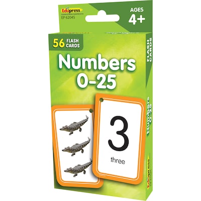 Edupress Numbers 0-25 Flash Cards, 56 Cards (EP-62045)