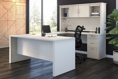 Bestar Logan U Shaped Desk White Chocolate