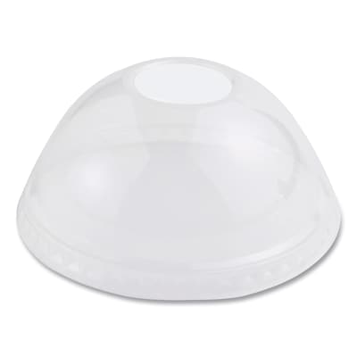 World Centric Dome PLA Cold Cup Lid, 9-24 oz., Clear, 1,000/Carton (WORCPLCS12D)