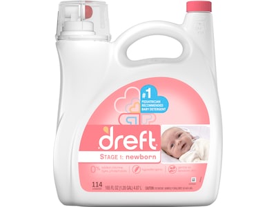 Dreft Newborn Baby HE Liquid Laundry Detergent, Gentle on Sensitive Skin, 150oz, 114 loads (12128)