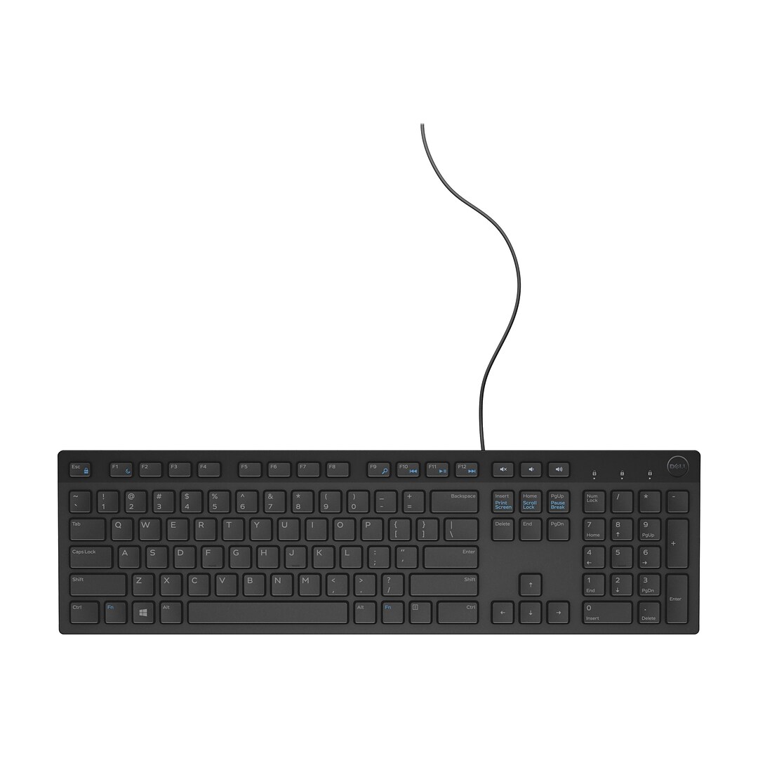 Dell Multimedia KB216 Wired Keyboard, Black (580-ADMT) | Quill.com