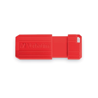 Verbatim PinStripe 128GB USB 2.0 Type-A Flash Drive, Red and Blue, 2/Pack  (70391) | Quill.com
