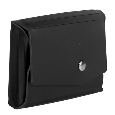 JAM Paper® Italian Leather Business Card Holder Case with Angular Flap, Black, Sold Individually (2233317460)