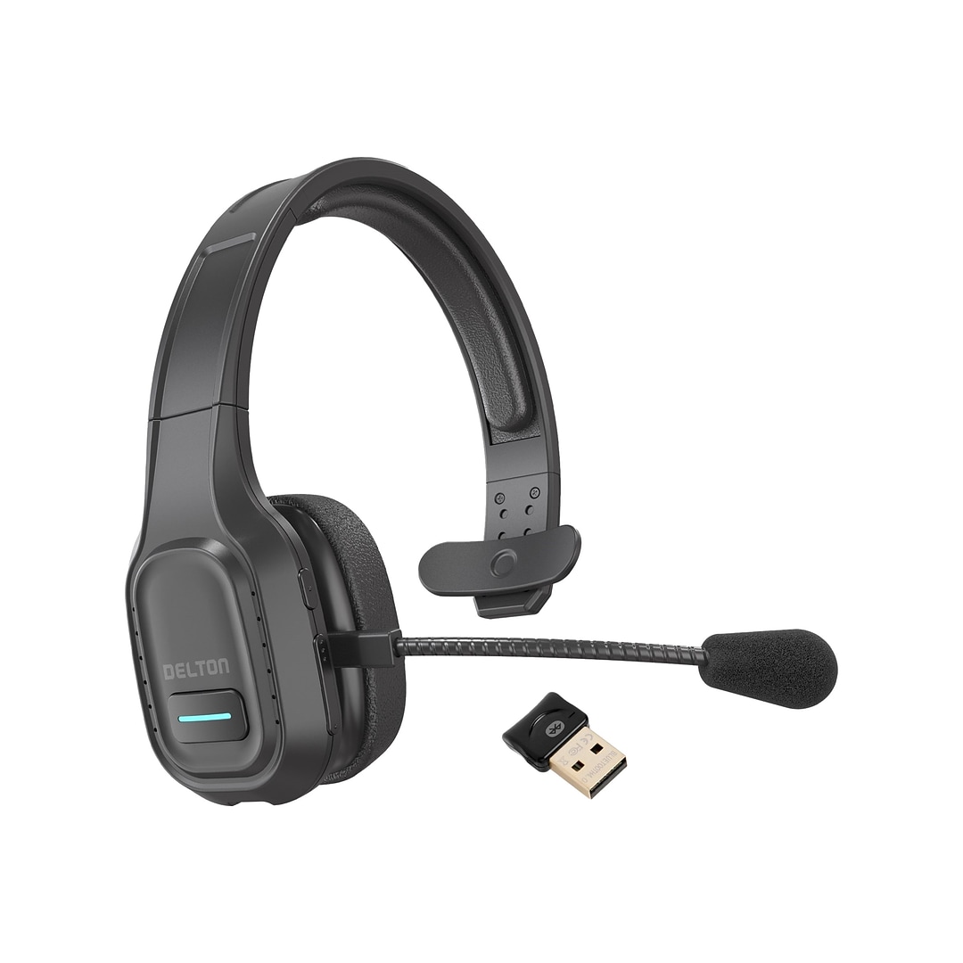 Delton 20X Professional Noise Canceling Bluetooth On Ear Computer Headset  with Microphone and USB Do | Quill.com