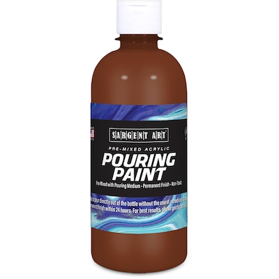 Sargent Art  Acrylic Pouring Paint, Burnt Umber, 16 oz., Pack of 2 (SAR268568-2)