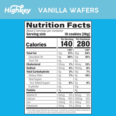 HighKey Gluten Free Vanilla Wafer Cookies, 2 oz., 6 Packs/Box, 6/Pack (600-00272)