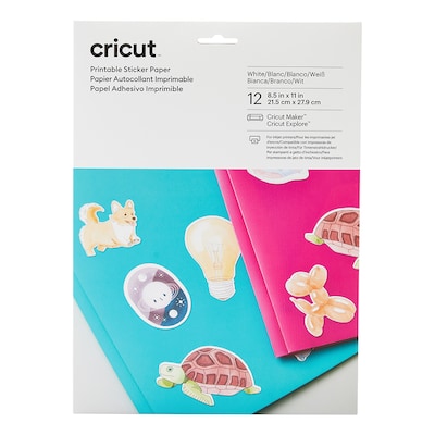 Cricut Printable Sticker Paper, 11 x 8.5, 10 Sheets/Pack (2002530)