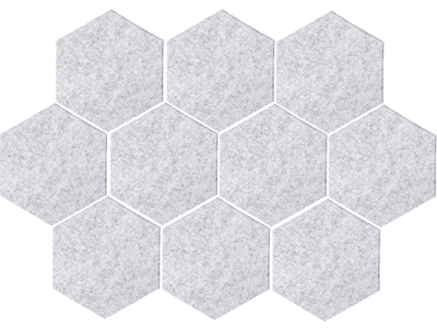 Versare SoundSorb Wall-Mounted Acoustic Hexagon, 12H x 12W, Marble Gray, 10/Pack (7825081)