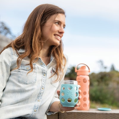 Lifefactory Water Bottle with Active Flip Cap and Protective Silicone  Sleeve, Cantaloupe, 22 oz. (LG | Quill.com