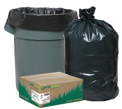 15 Gallon Trash Bags Garbage Can Liners Desk Office Hotel Room Size Black  Bags 24 x 33 Inch 8 Micron 1000