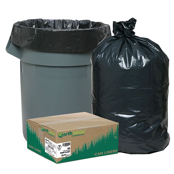 Commercial 23 Gallon Trash Bags, Garbage Bags, 1.1 MIL, Unscented,  Black, 150 Count