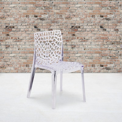 Flash Furniture Vision Series Plastic Side Chair, Clear, 4 Pack (4FH161APC)