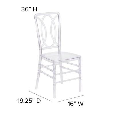 Flash Furniture Flash Elegance Plastic Stacking Chair, Crystal Ice (BHH007CRYSTAL)