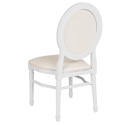 Flash Furniture HERCULES Series King Louis Chair, White, 2 Pack (2LEWWMON)
