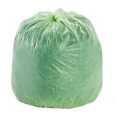 Stout EcoSafe-6400 13 Gallon Industrial Trash Bag, 24 x 30, Low Density, 0.85 mil, Green, 45 Bags/
