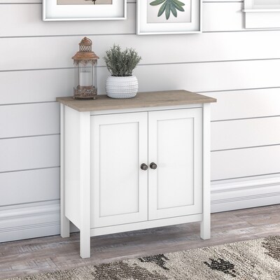 Bush Furniture Mayfield 30 Storage Cabinet with 2 Shelves, Pure White/Shiplap Gray (MAS131GW2-03)