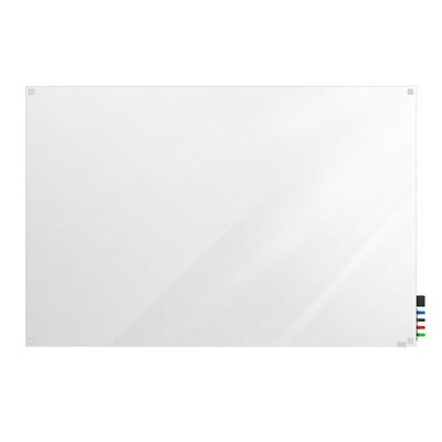 Ghent Harmony 4H x 6W Magnetic Glass Whiteboard with Square Corners, White (HMYSM46WH)