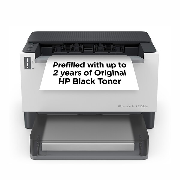 HP LaserJet Tank 2504dw Wireless Black & White Refillable Laser Printer  Prefilled with Up to 2 Years | Quill.com