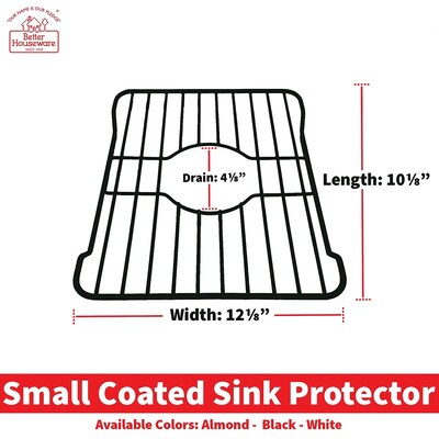 Better Houseware Coated-Steel Small Sink Protector, Black (1485/E)