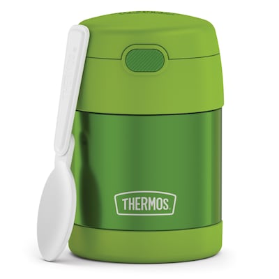 Thermos FUNtainer Stainless Steel Vacuum-Insulated Food Jar, 10-Oz., Lime (F3100LM6)