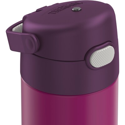 THERMOS FUNTAINER 16 Ounce Stainless Steel Vacuum Insulated Bottle with  Wide Spout Lid, Red Violet