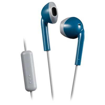 JVC Retro In-Ear Earbuds with Microphone, Blue (HAF19MAH)