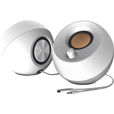 Creative Pebble Computer Speaker, White (MF1680AA001) | Quill.com