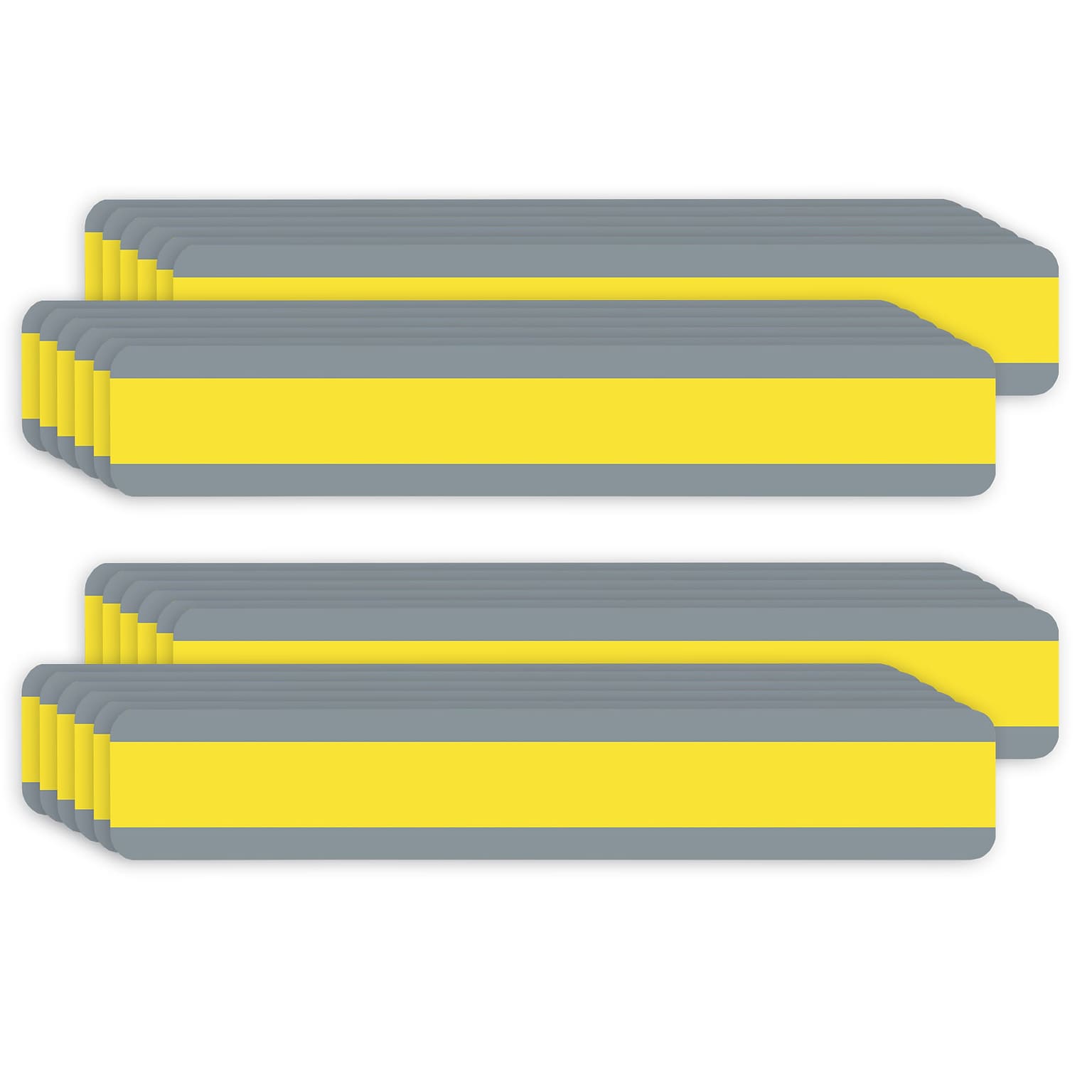 Ashley Productions Double Wide Sentence Strip, 1-1/4 x 7-1/4, Yellow/Gray, 2/Bundle (ASH10876-2)