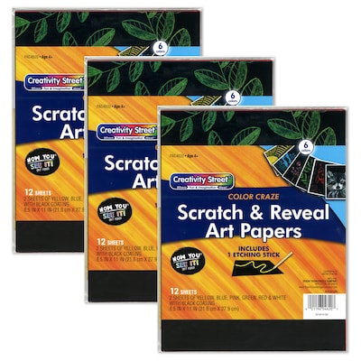 Solid Color Scratch-Art Paper, Assorted, 60 Sheets