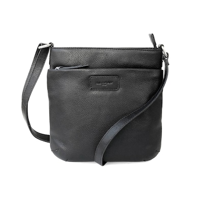 Club Rochelier Onyx Collection Leather Crossbody Messenger Bag, Black (CRH03)