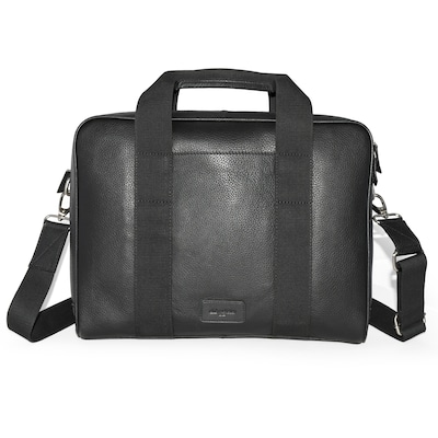 Club Rochelier Onyx Collection Leather Briefcase, Black (CRH07)