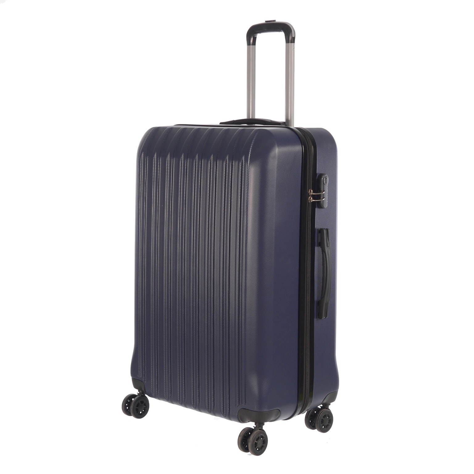 NICCI Grove 2 Collection ABS Plastic Hardside Spinner Luggage, Dark Blue (CRL006L)