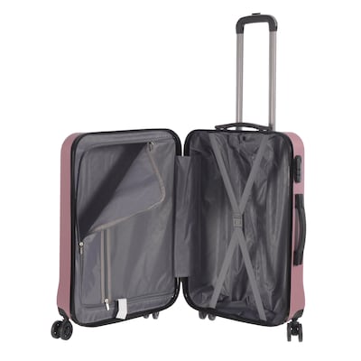 NICCI Grove 2 Collection ABS Plastic Multidirectional Spinner Wheels Luggage, Dusty Pink (CRL006M)