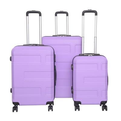 NICCI Deco Collection ABS Plastic 4-Wheel Spinner Luggage, Lilac (CRL010L)