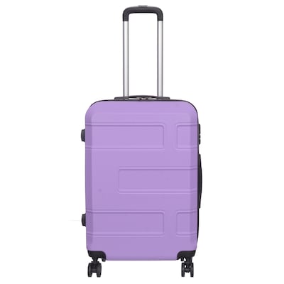 NICCI Deco Collection ABS Plastic 4-Wheel Spinner Luggage, Lilac (CRL010L)