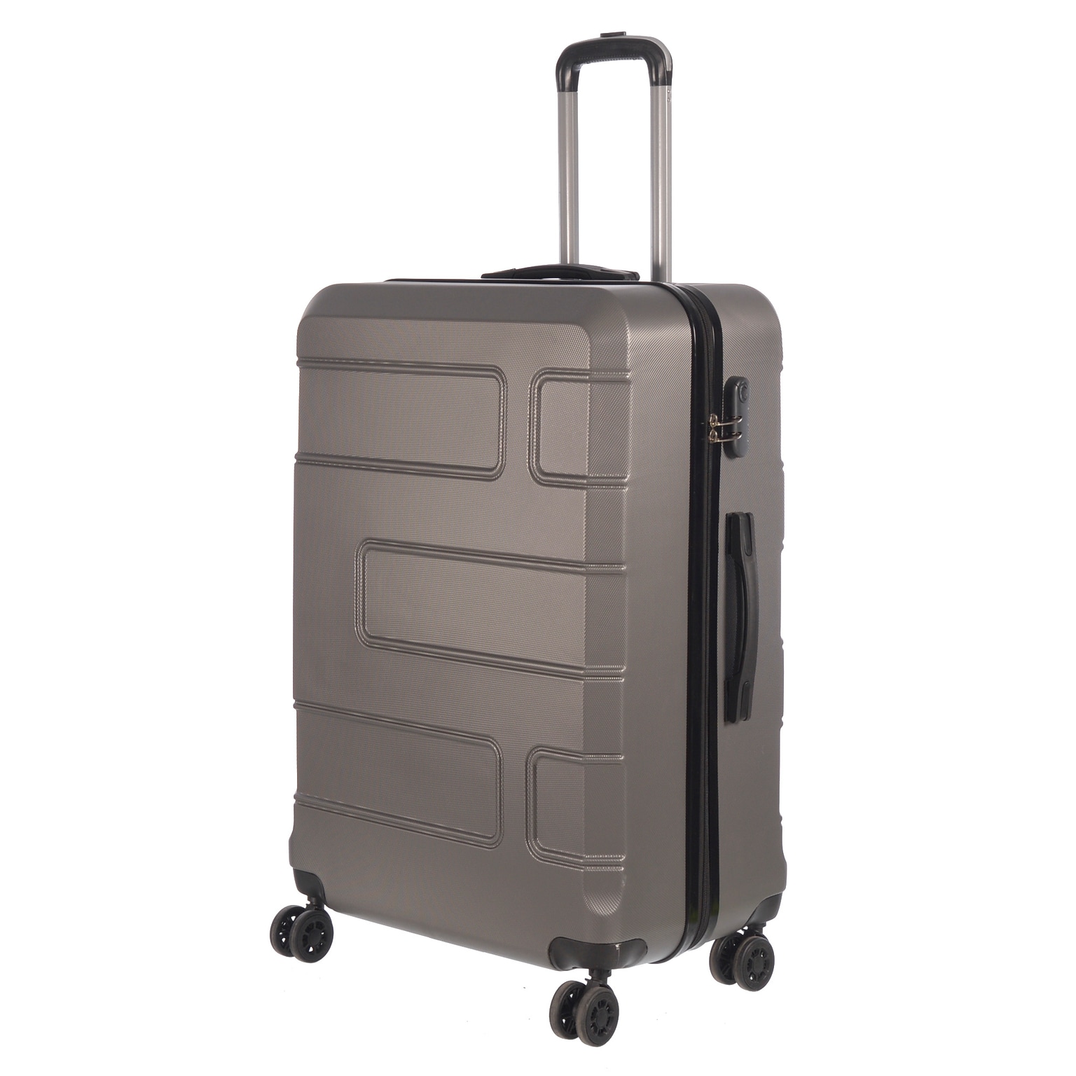 NICCI Deco Collection ABS Plastic 4-Wheel Spinner Luggage, Charcoal Grey (CRL010L)