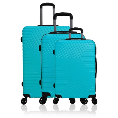 NICCI Lattitude Collection ABS Plastic 3P Set Luggage, Aqua (CRL015)