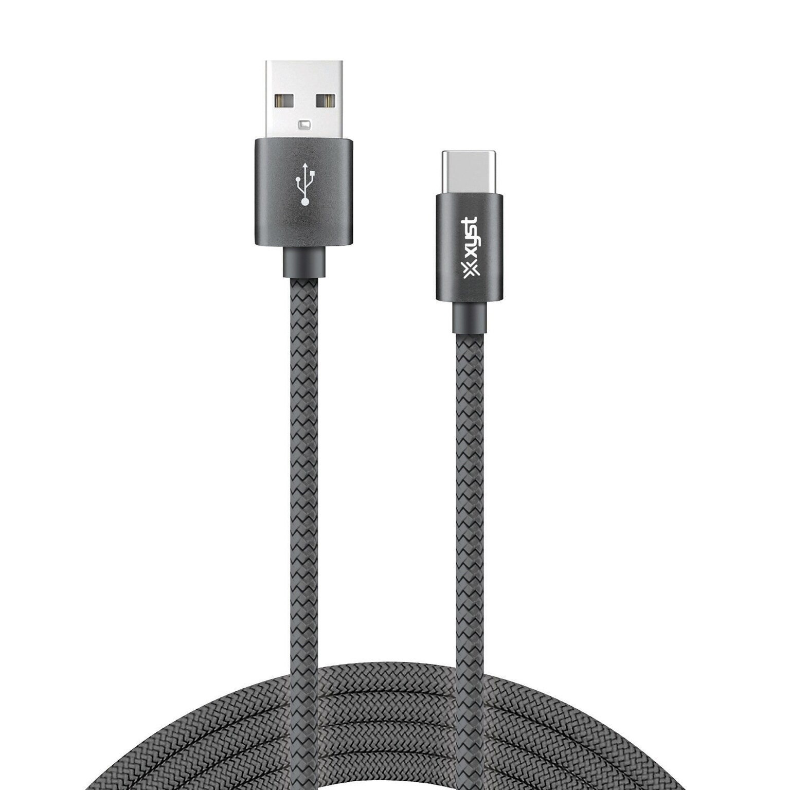 XYST Charge and Sync 10 USB to USB-C Braided Cable, Black (XYS-TC10204B)