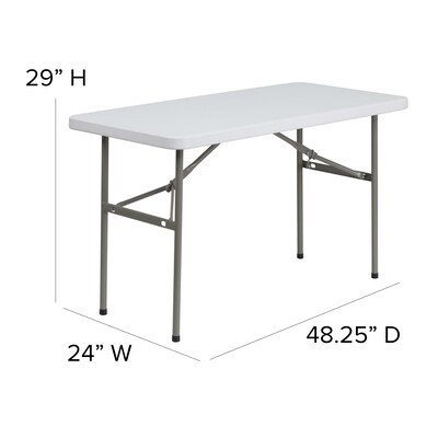 Flash Furniture Elon Folding Tables, 48.25" x 24", Granite White (5DADYCZ1222)