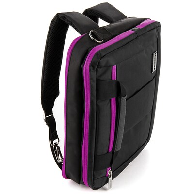 Vangoddy Nylon Backpack Messenger Shoulder Bag Case for 15.6 Inch Laptop,  Black Purple (PT_NBKLEA295 | Quill.com