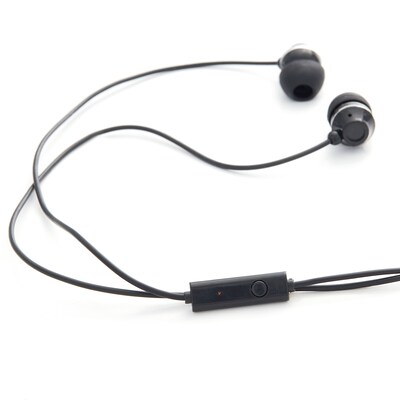 Verbatim Stereo Earphones with Microphone, 3.5mm Plug, Black (99774)