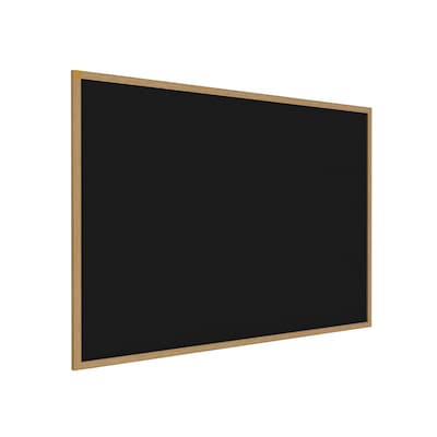 Ghent 4' H x 12' W Recycled Bulletin Board with Oak Finish Frame, Black (WTR412-BK)