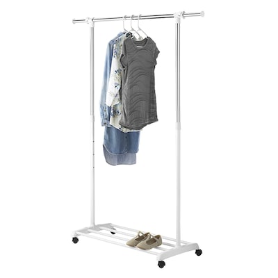 Whitmor Deluxe Adjustable Garment Rack, White/Chrome (60245908BB) |  Quill.com
